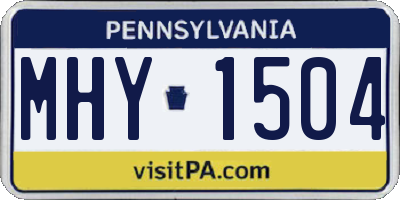 PA license plate MHY1504