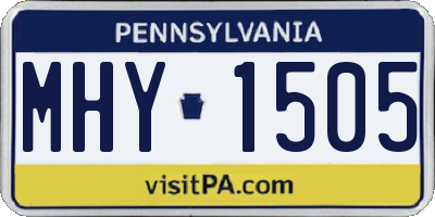 PA license plate MHY1505