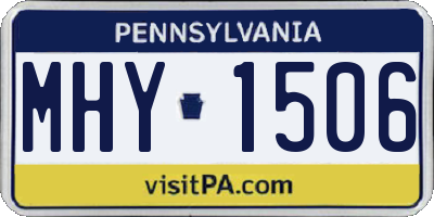 PA license plate MHY1506