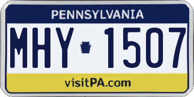 PA license plate MHY1507