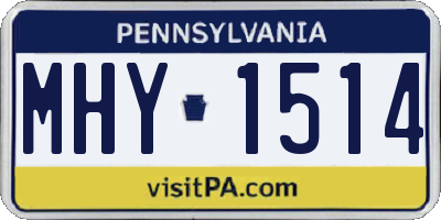 PA license plate MHY1514