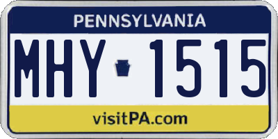 PA license plate MHY1515