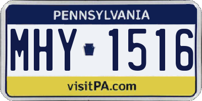 PA license plate MHY1516