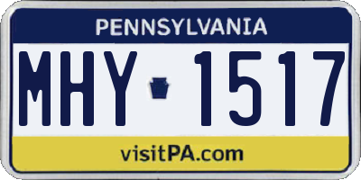 PA license plate MHY1517