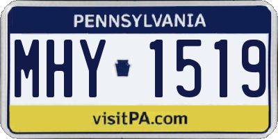 PA license plate MHY1519