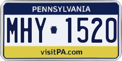 PA license plate MHY1520