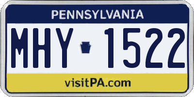 PA license plate MHY1522