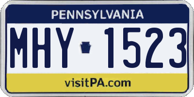 PA license plate MHY1523