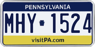 PA license plate MHY1524