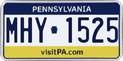 PA license plate MHY1525
