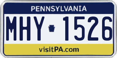 PA license plate MHY1526