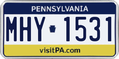 PA license plate MHY1531
