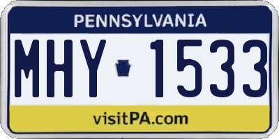 PA license plate MHY1533