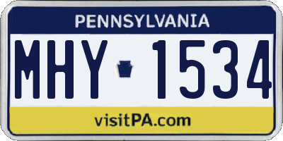 PA license plate MHY1534