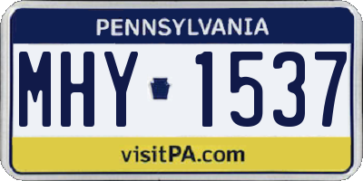 PA license plate MHY1537