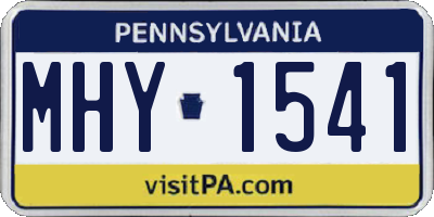 PA license plate MHY1541