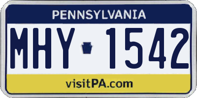PA license plate MHY1542