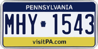 PA license plate MHY1543