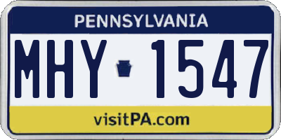 PA license plate MHY1547