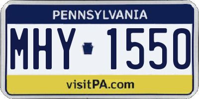 PA license plate MHY1550