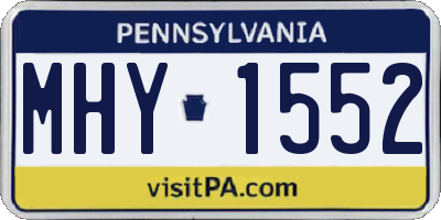 PA license plate MHY1552