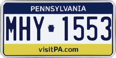 PA license plate MHY1553