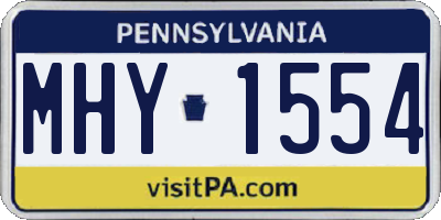 PA license plate MHY1554