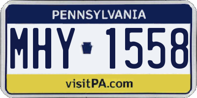 PA license plate MHY1558