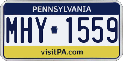 PA license plate MHY1559