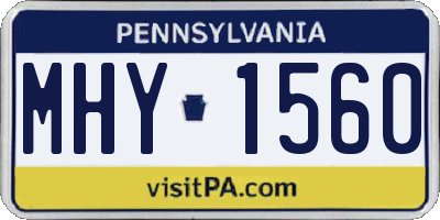 PA license plate MHY1560