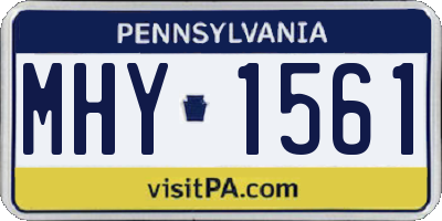 PA license plate MHY1561