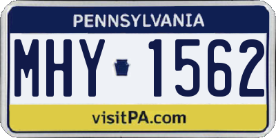 PA license plate MHY1562