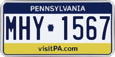 PA license plate MHY1567