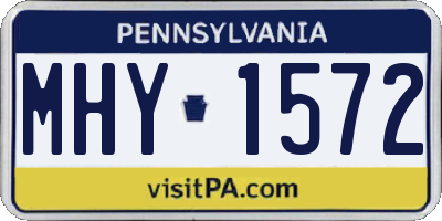 PA license plate MHY1572