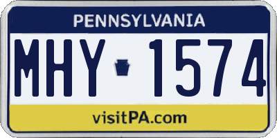 PA license plate MHY1574