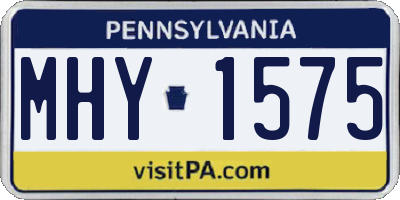 PA license plate MHY1575