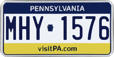 PA license plate MHY1576