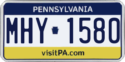 PA license plate MHY1580