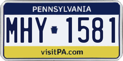 PA license plate MHY1581