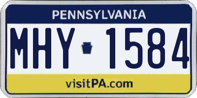PA license plate MHY1584