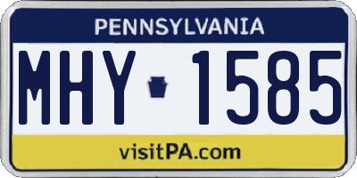 PA license plate MHY1585