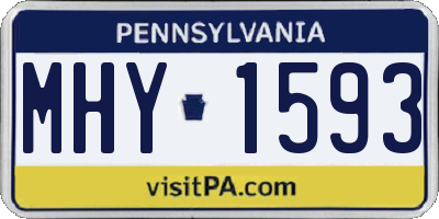 PA license plate MHY1593