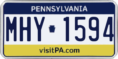 PA license plate MHY1594