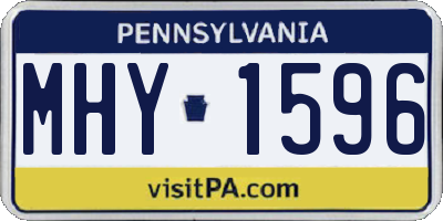 PA license plate MHY1596