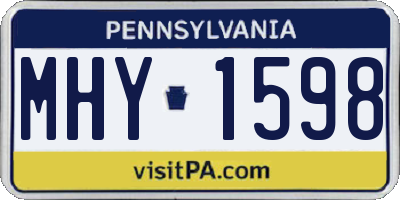 PA license plate MHY1598