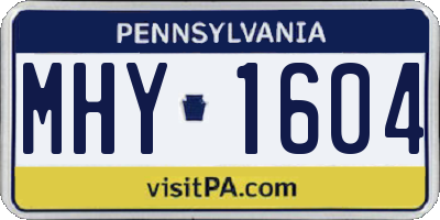 PA license plate MHY1604
