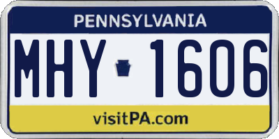 PA license plate MHY1606