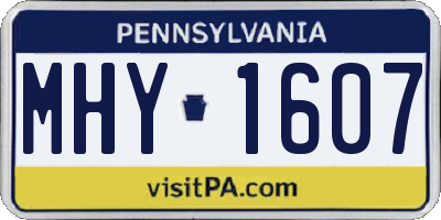 PA license plate MHY1607