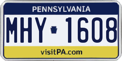 PA license plate MHY1608