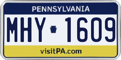 PA license plate MHY1609